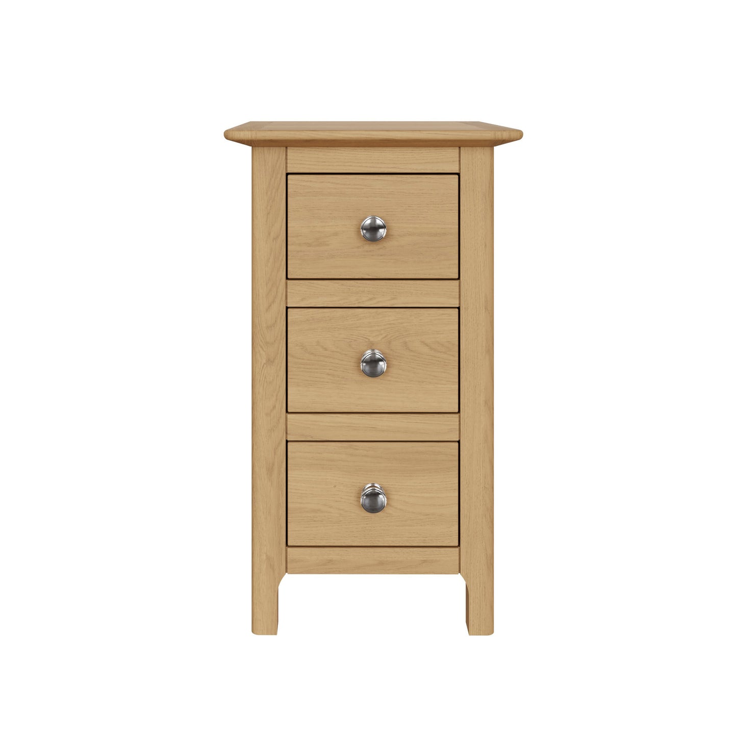 Taberno Oak 3 Drawer Bedside Table – Natural Oak