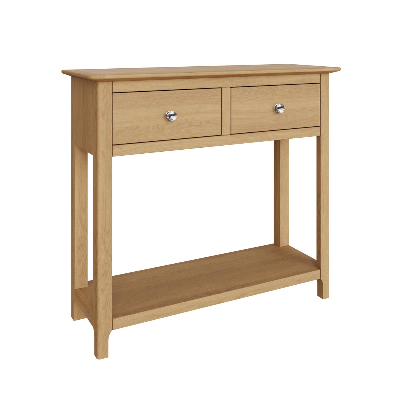 Taberno Natural Oak Console Table with 2 Drawers – Hallway Unit