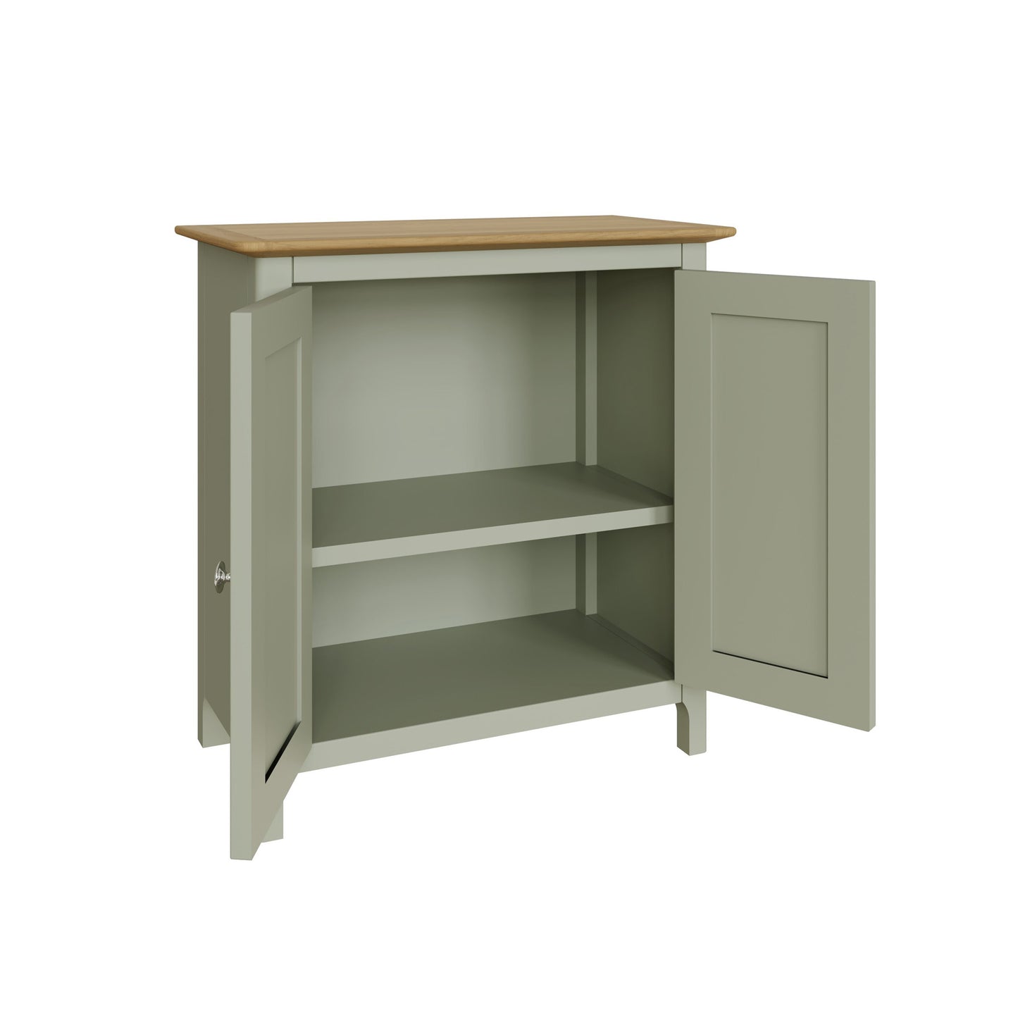 Taberno Oak 2 Door Sideboard – Sage Green Compact Storage Cabinet