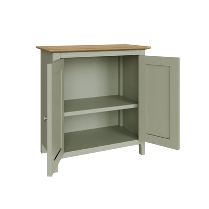 Taberno Oak 2 Door Sideboard – Sage Green Compact Storage Cabinet