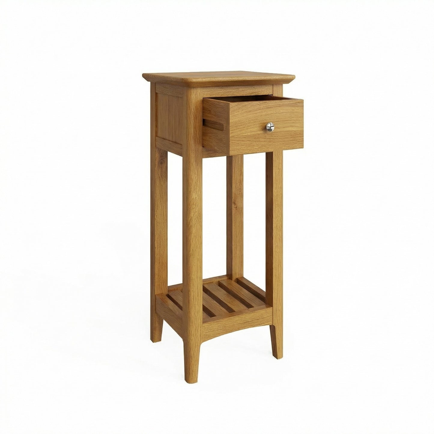 Taberno Oak 1 Drawer Telephone Table – Assembled Side Table