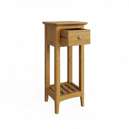 Taberno Oak 1 Drawer Telephone Table – Assembled Side Table