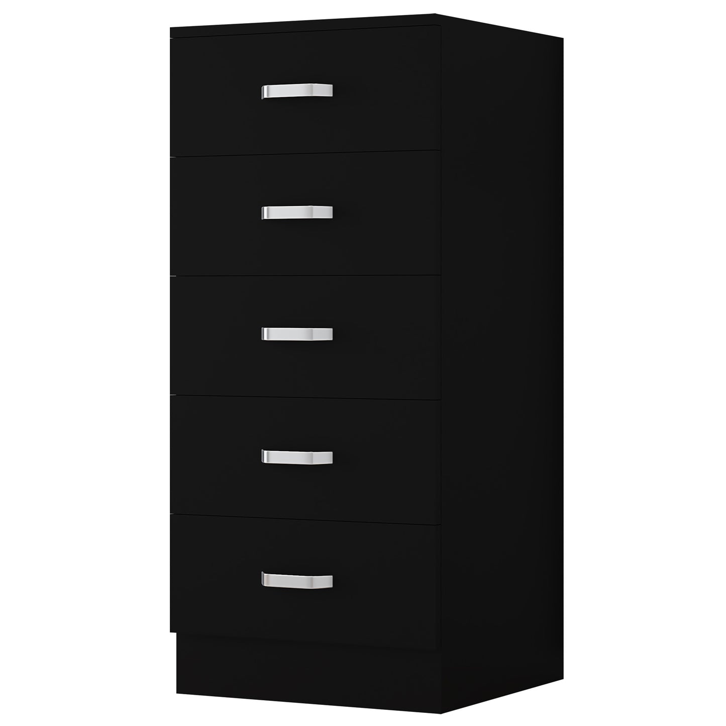 FWStyle Tunis 5-Drawer Tallboy Slim Chest – Matt Black