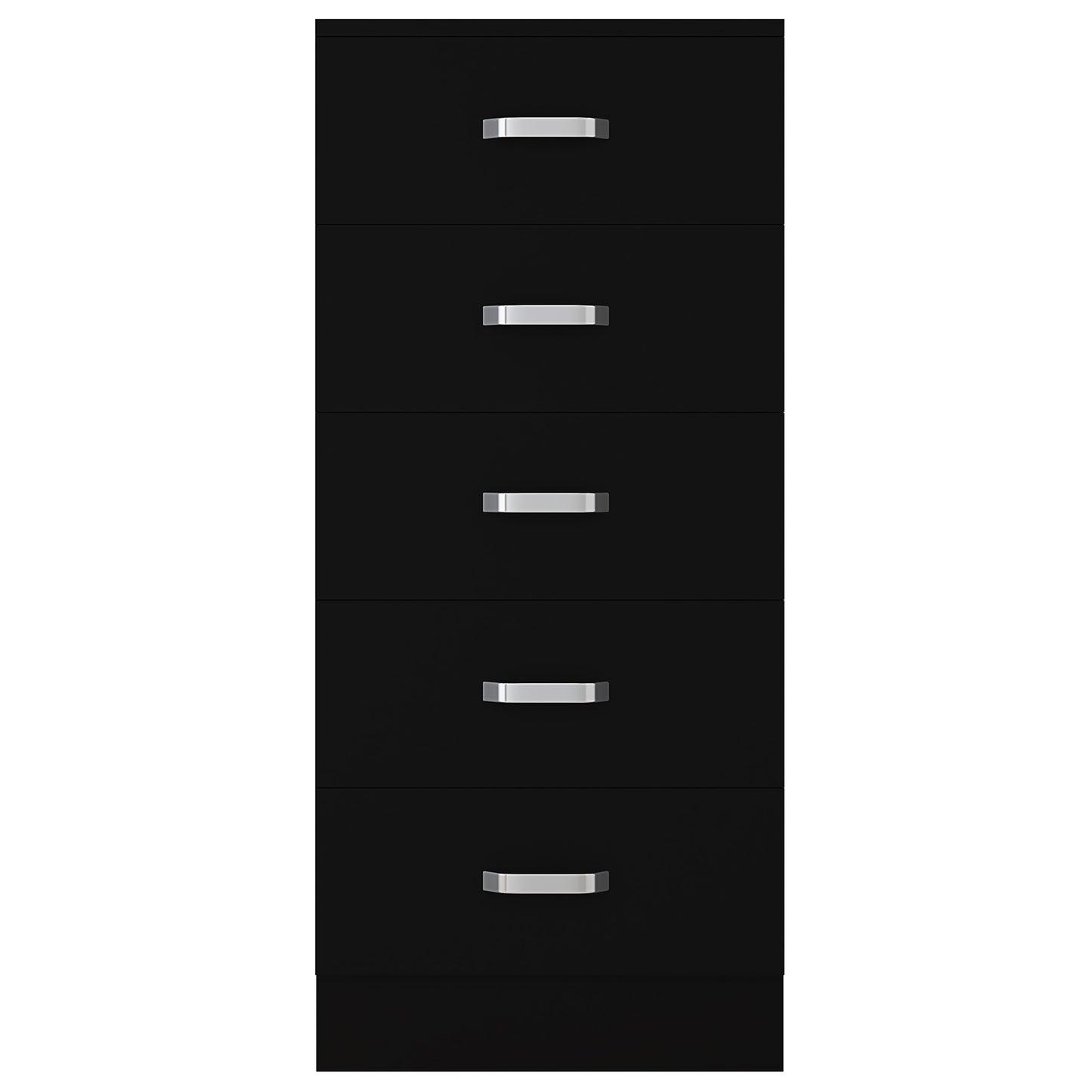 FWStyle Tunis 5-Drawer Tallboy Slim Chest – Matt Black
