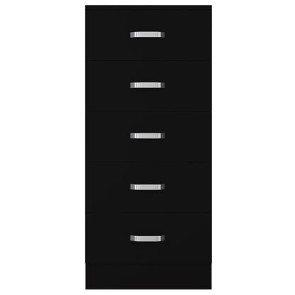 FWStyle Tunis 5-Drawer Tallboy Slim Chest – Matt Black