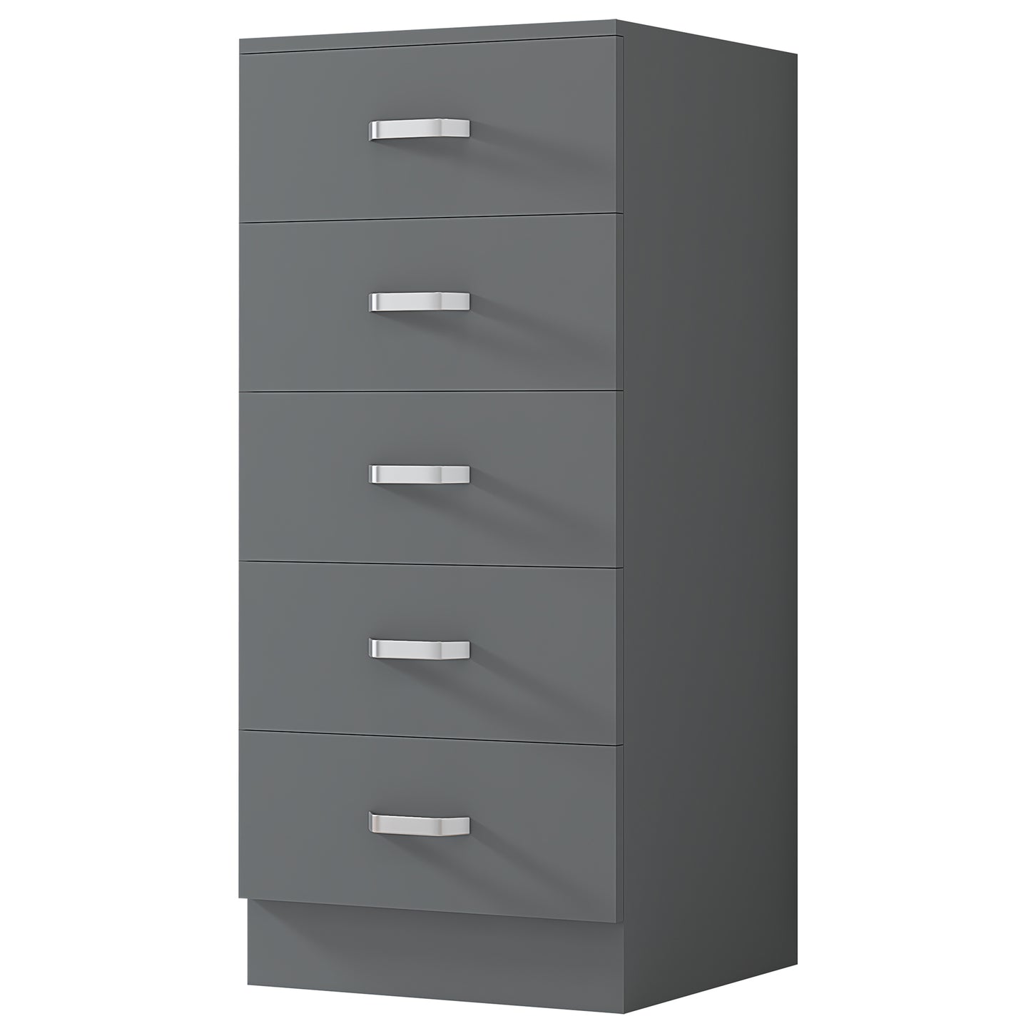 FWStyle Tunis 5-Drawer Tallboy Slim Chest – Matt Grey