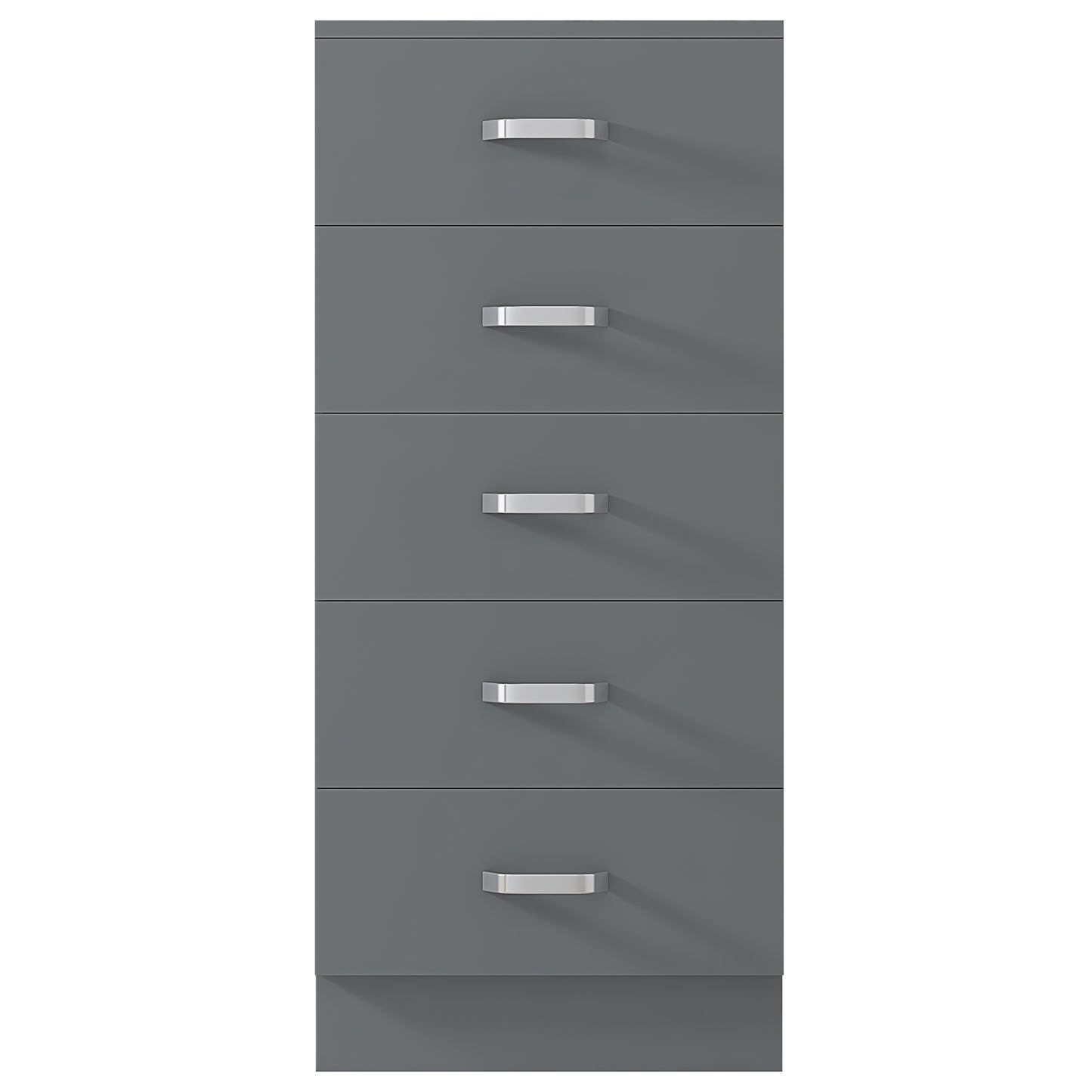FWStyle Tunis 5-Drawer Tallboy Slim Chest – Matt Grey