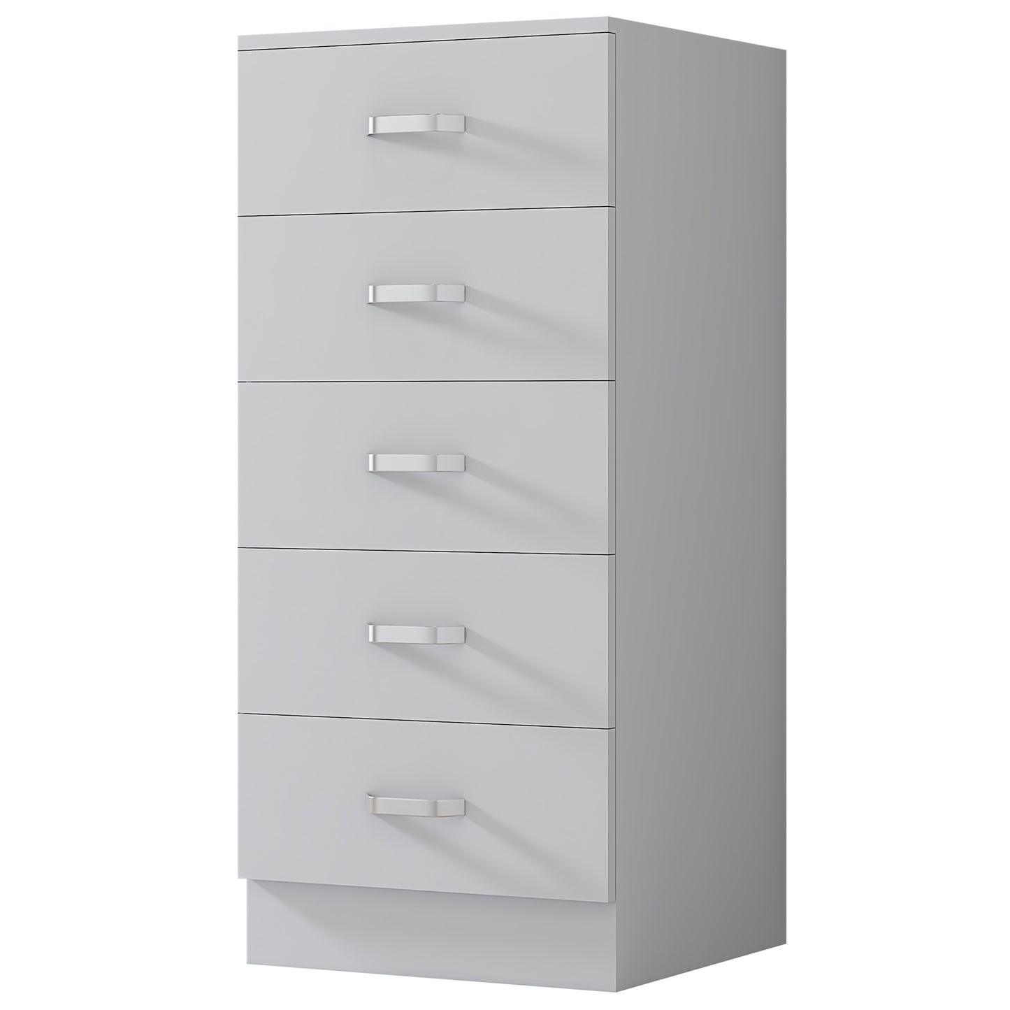 FWStyle Tunis 5-Drawer Tallboy Slim Chest – Matt White