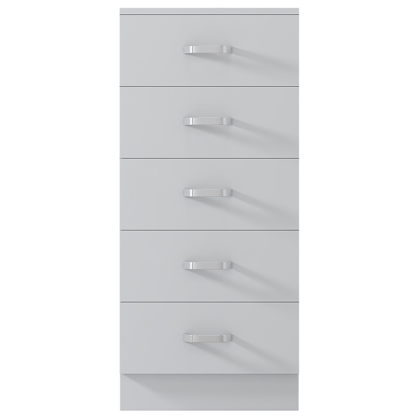 FWStyle Tunis 5-Drawer Tallboy Slim Chest – Matt White