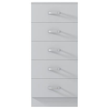 FWStyle Tunis 5-Drawer Tallboy Slim Chest – Matt White