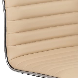 Tan Faux Leather Low Back Designer Office Chair