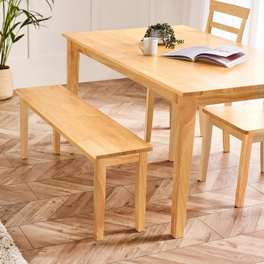 Salcombe Extending Oak Effect Wooden Table with 2 Whitby Chairs & 2 Large Benches