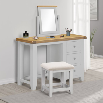 Windsor Dressing Table Stool - Pebble Grey/Oat Fabric
