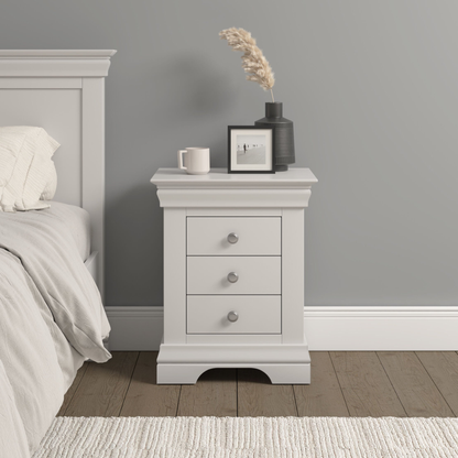Bordeaux 3 Drawer Bedside Ivory Storage Solution