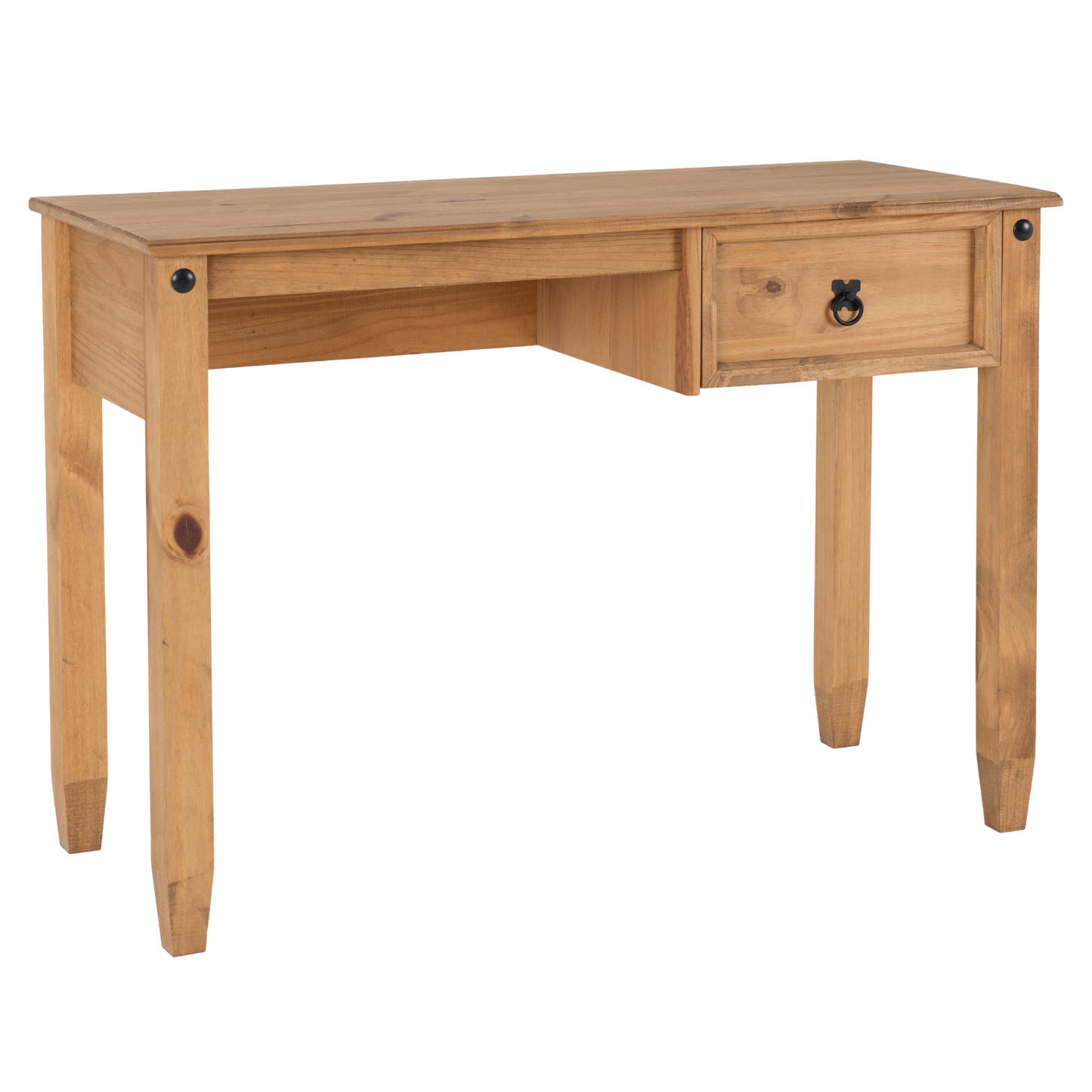 Budget Mexican Study Desk Distressed Waxed Pine Rustic Design