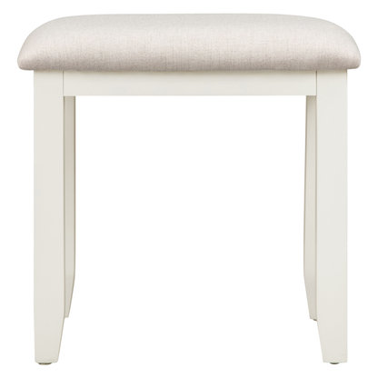 Bordeaux Dressing Table Stool Pebble Grey Oat Fabric Seat