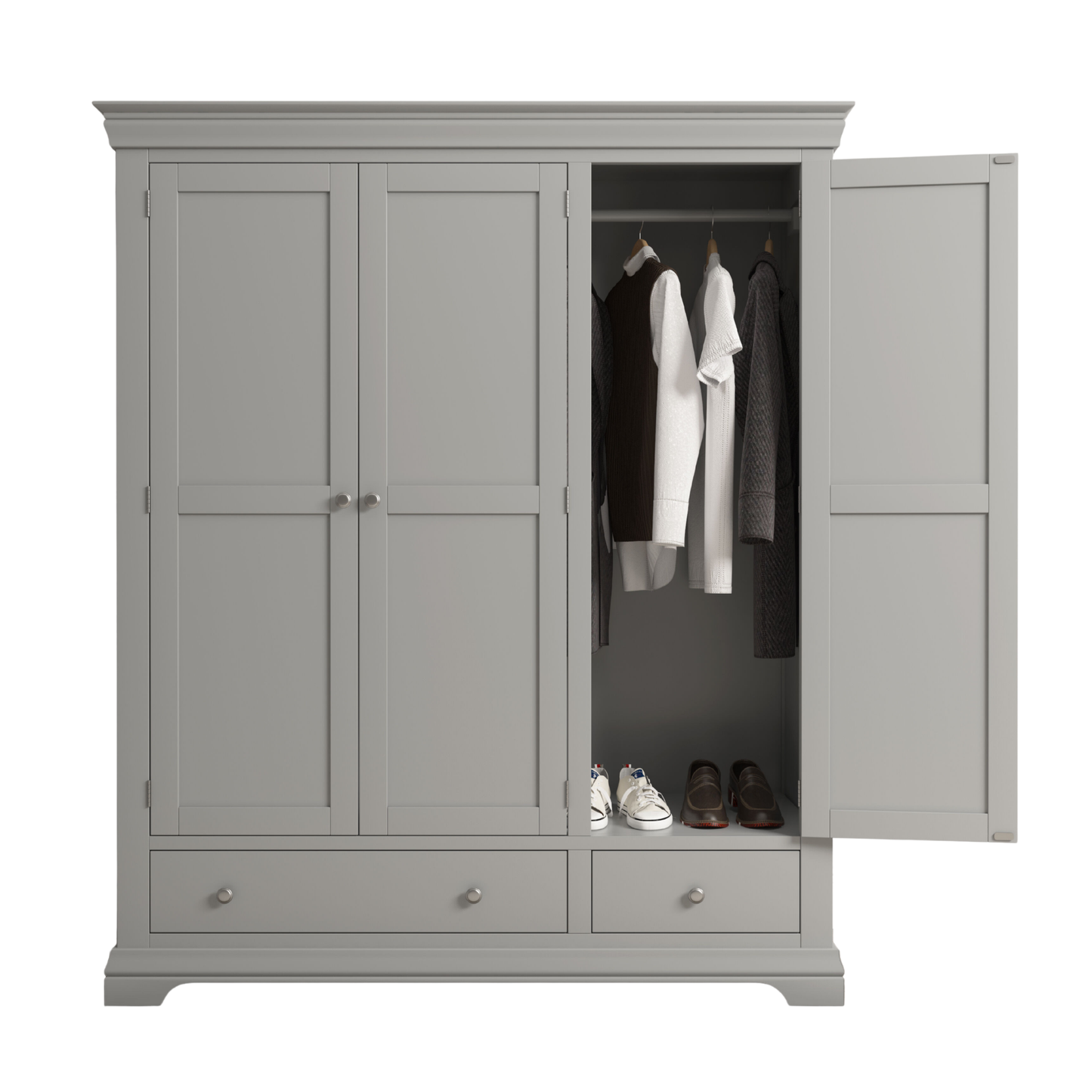 Bordeaux 3 Door Wardrobe Pebble Grey Modern Storage Solution