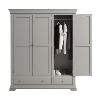 Bordeaux 3 Door Wardrobe Pebble Grey Modern Storage Solution