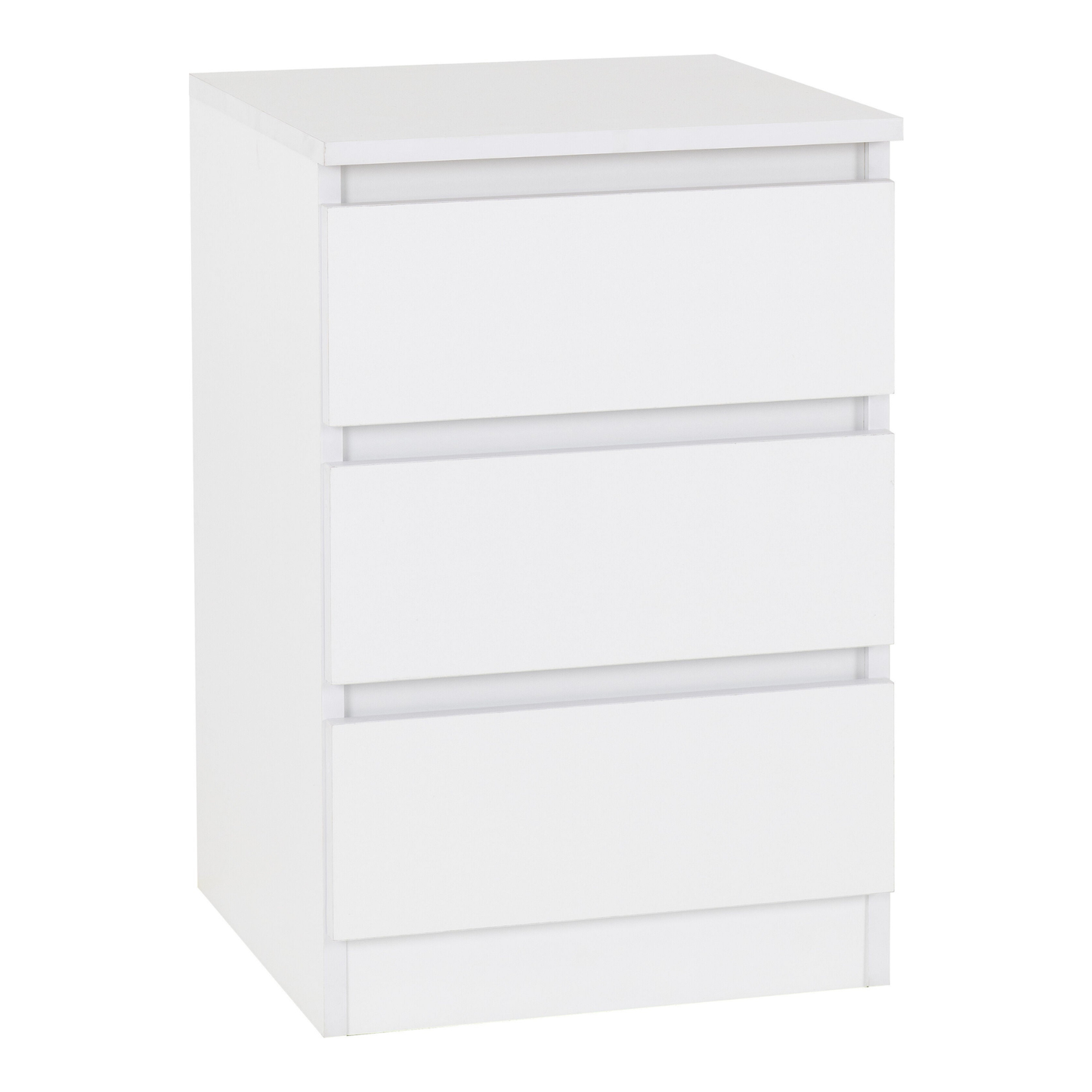 Malvern 3 Drawer Bedside – White Storage