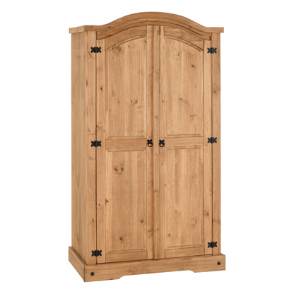 Corona 2 Door Wardrobe Distressed Waxed Pine