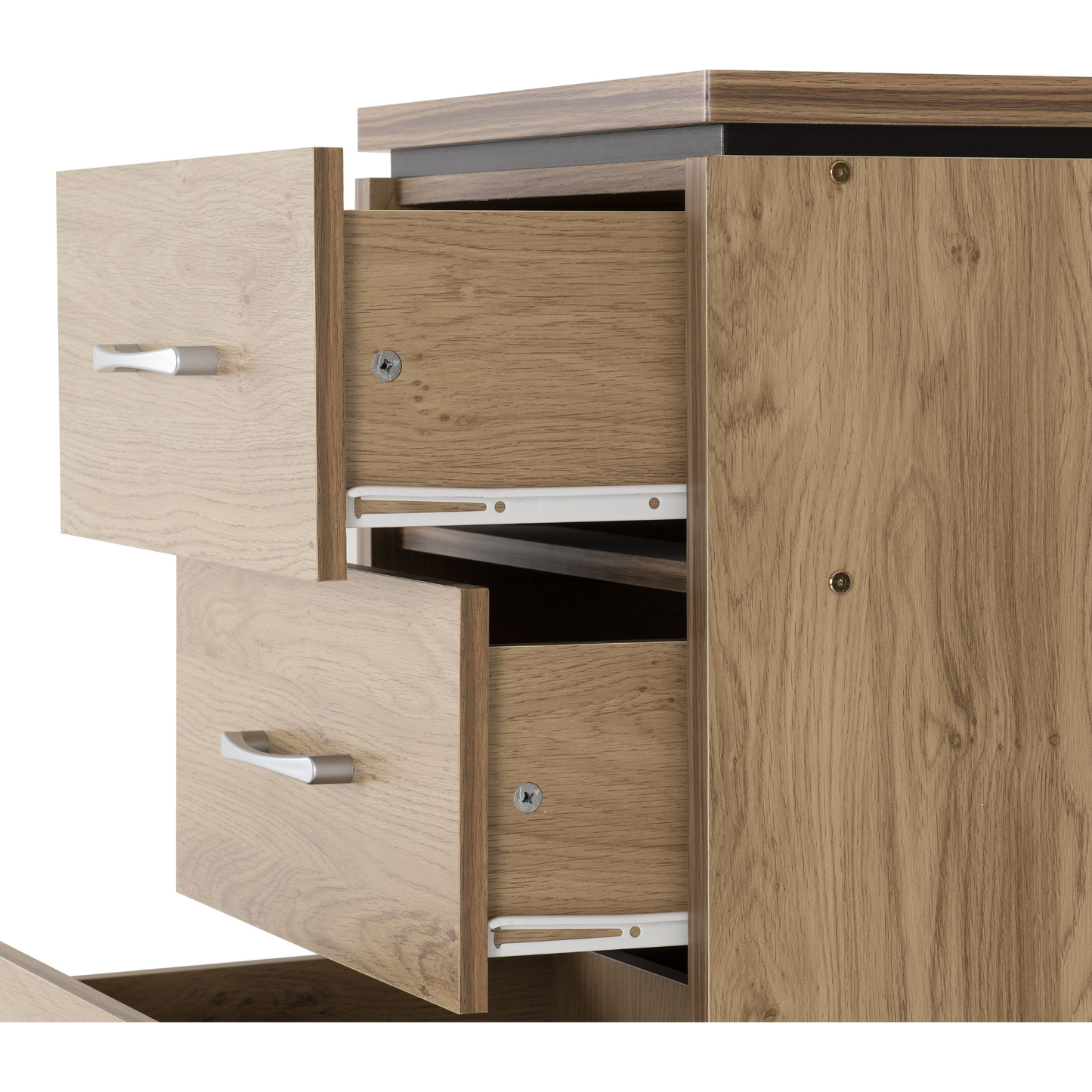 Charles 5 Drawer Narrow Chest Oak Effect Veneer Storage