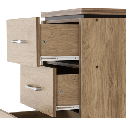 Charles 5 Drawer Narrow Chest Oak Effect Veneer Storage