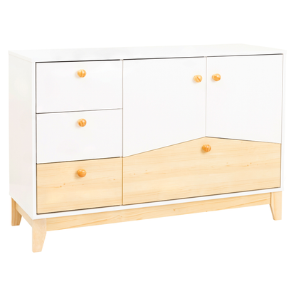 Cody 2 Door 4 Drawer Storage Unit White/Pine Effect