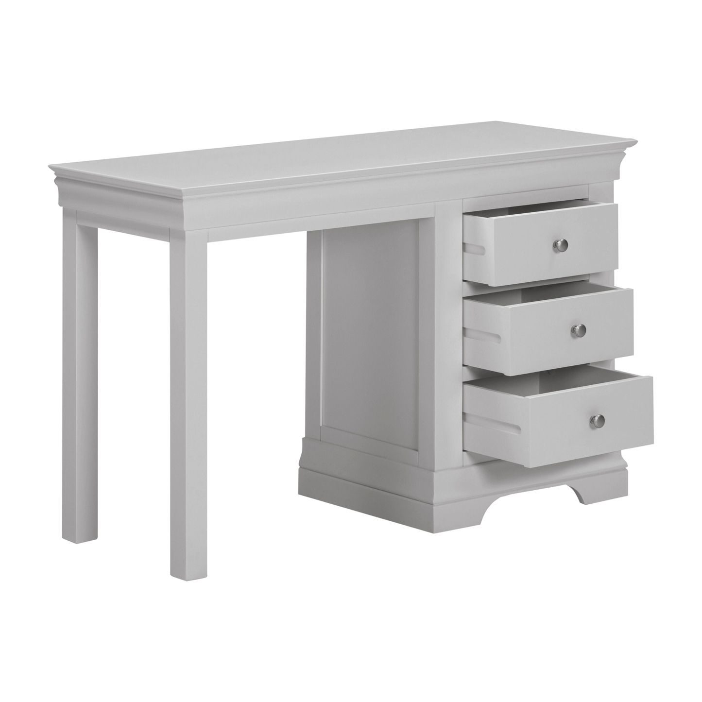 Bordeaux 3 Drawer Dressing Table Pebble Grey Vanity Desk