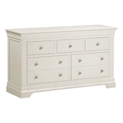 Bordeaux 3+2 Drawer Chest Ivory MDF Oak