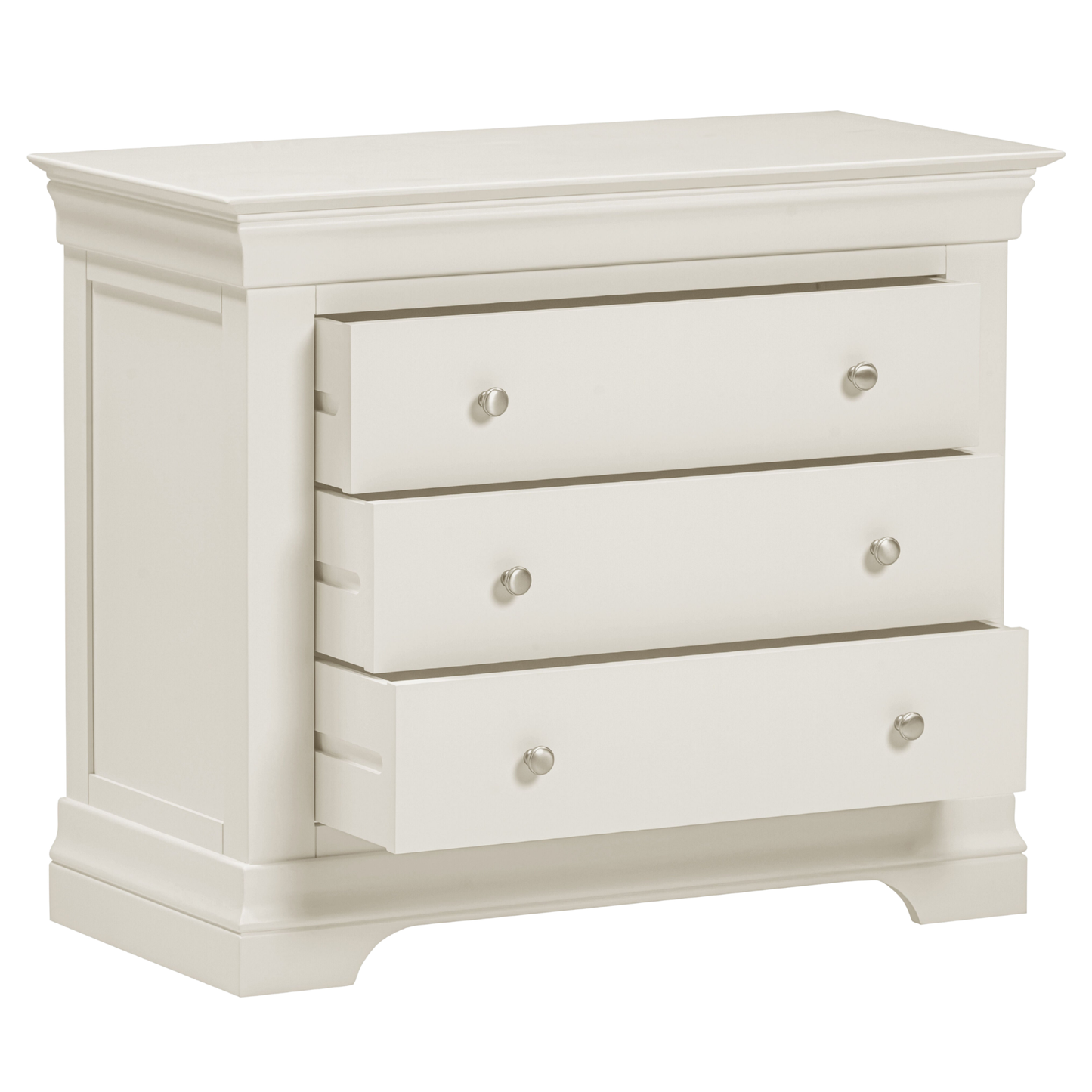 Bordeaux 3 Drawer Chest Ivory Storage Unit
