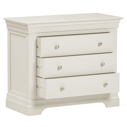 Bordeaux 3 Drawer Chest Ivory Storage Unit