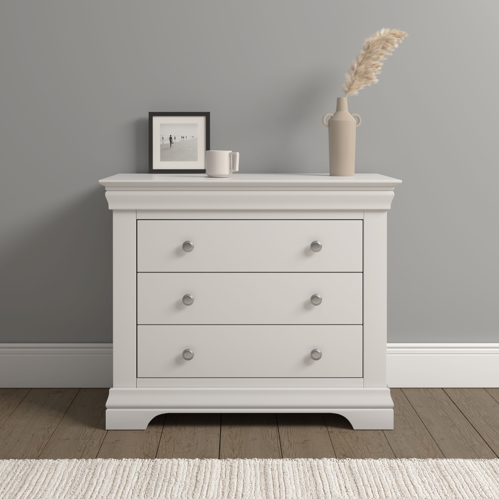 Bordeaux 3 Drawer Chest – Ivory Storage Solution