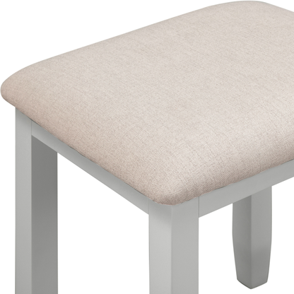 Bordeaux Dressing Table Stool Ivory Oat Fabric Stylish Seat
