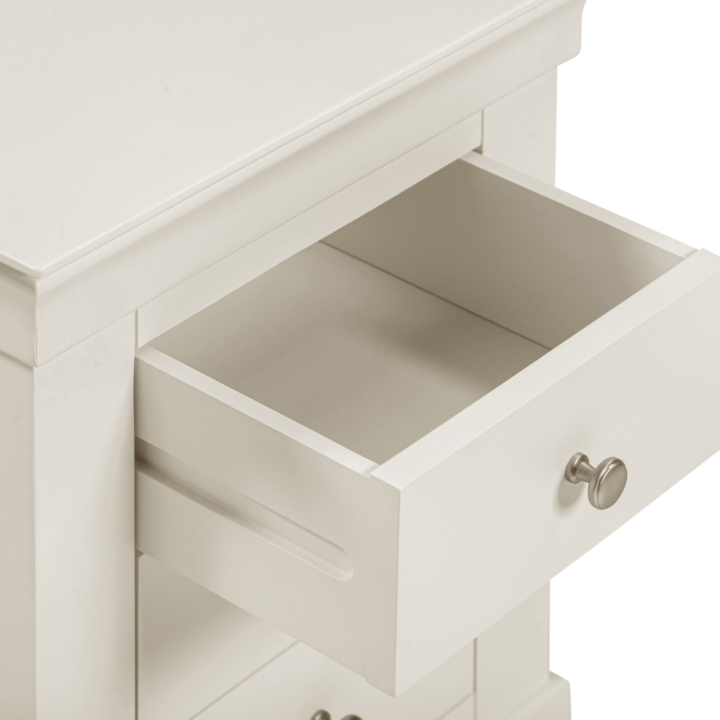 Bordeaux 3 Drawer Bedside Ivory Storage Solution