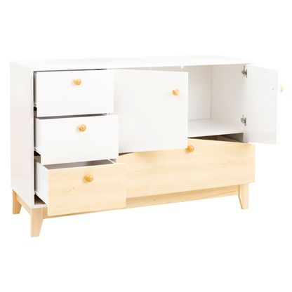 Cody 2 Door 4 Drawer Storage Unit White/Pine Effect