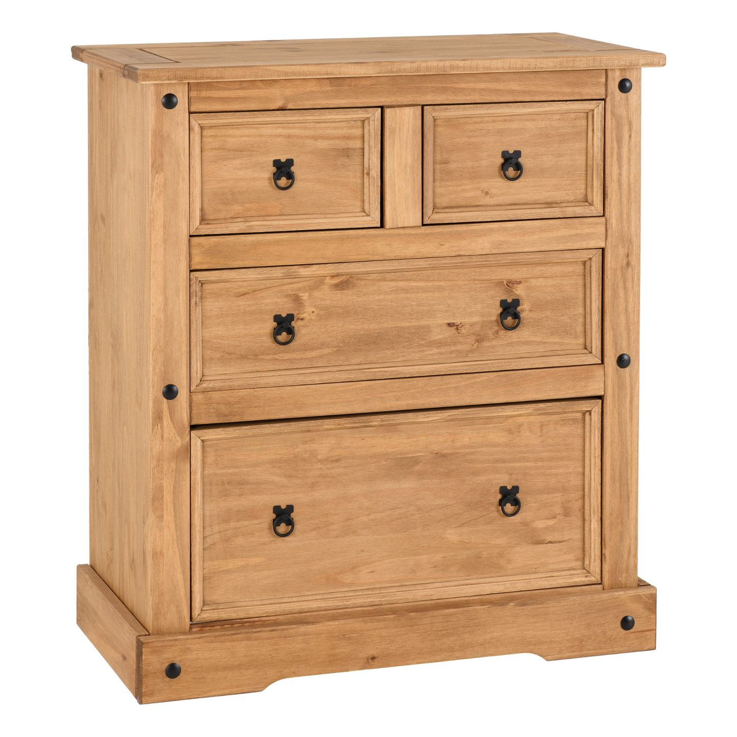 Corona 2+2 Drawer Chest Distressed Waxed Pine