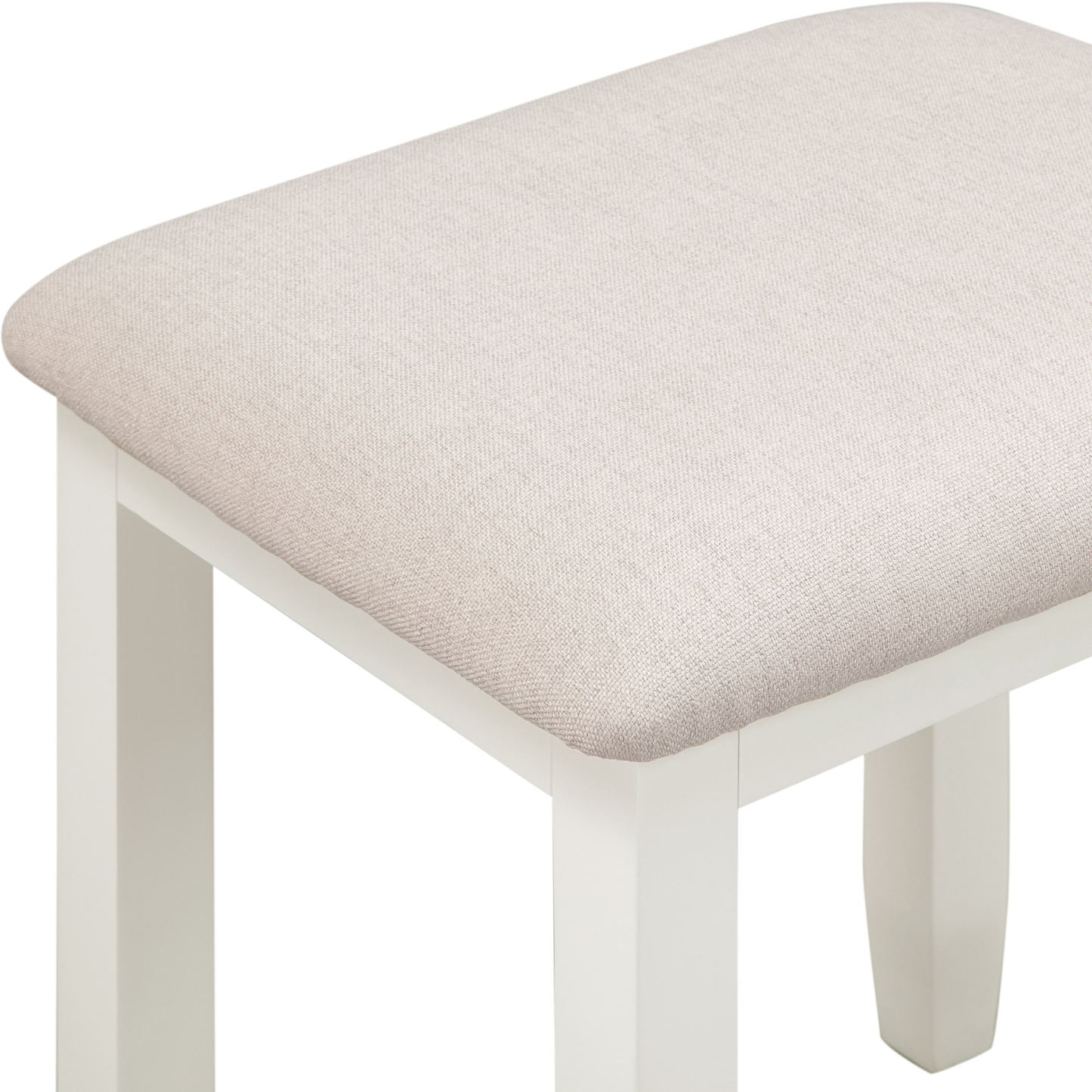Bordeaux Dressing Table Stool Pebble Grey Oat Fabric Seat