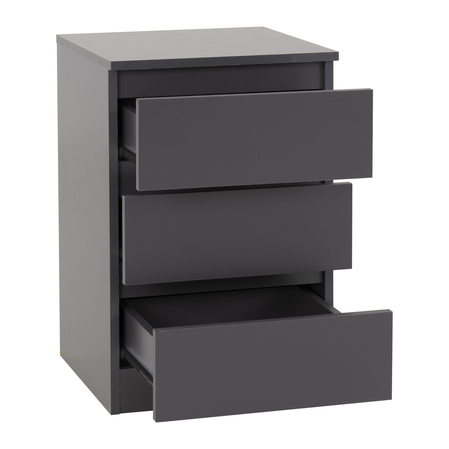 Malvern 3 Drawer Bedside – Grey Storage