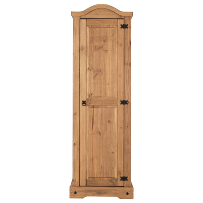 Corona 1 Door Wardrobe Distressed Waxed Pine with Shelf