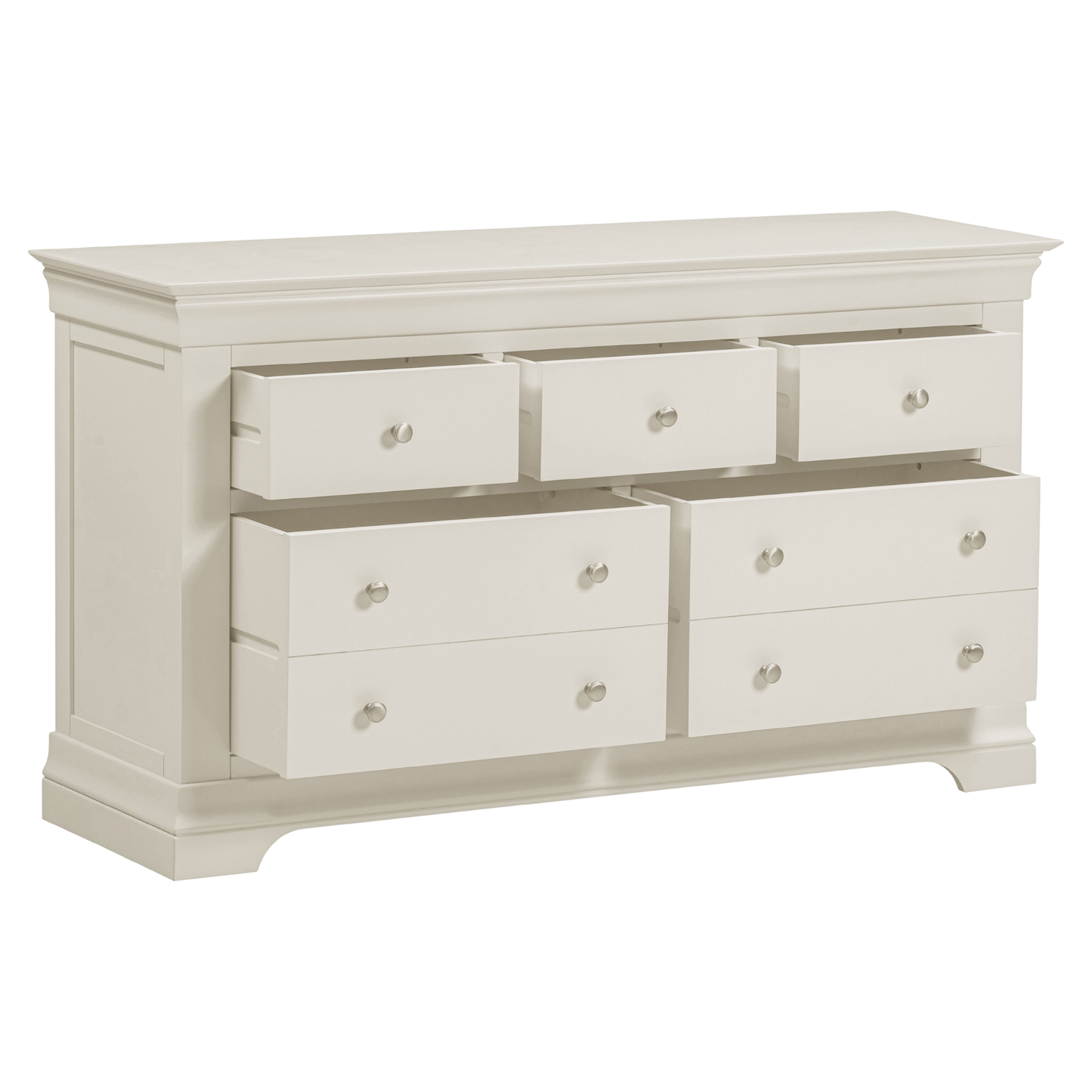 Bordeaux 3+2 Drawer Chest Ivory MDF Oak