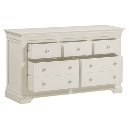 Bordeaux 3+2 Drawer Chest Ivory MDF Oak