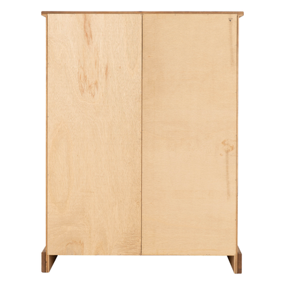 Corona 1 Door 4 Drawer Low Wardrobe Distressed Waxed Pine