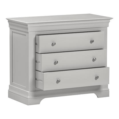 Bordeaux 3 Drawer Chest Pebble Grey Storage Unit