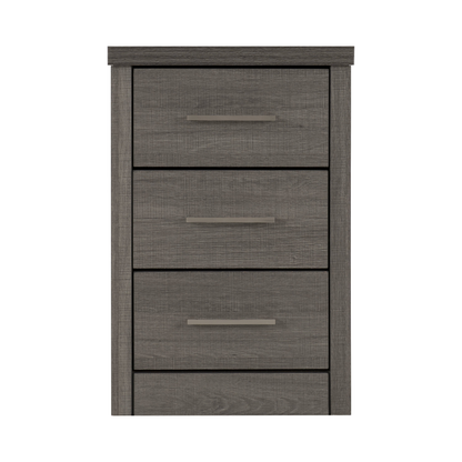 Lisbon 3 Drawer Bedside – Black Wood Grain Storage