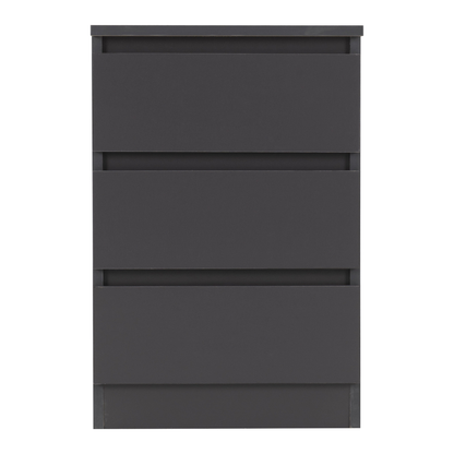 Malvern 3 Drawer Bedside – Grey Storage
