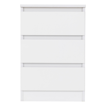Malvern 3 Drawer Bedside – White Storage