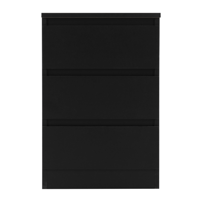 Malvern 3 Drawer Bedside – Black Storage