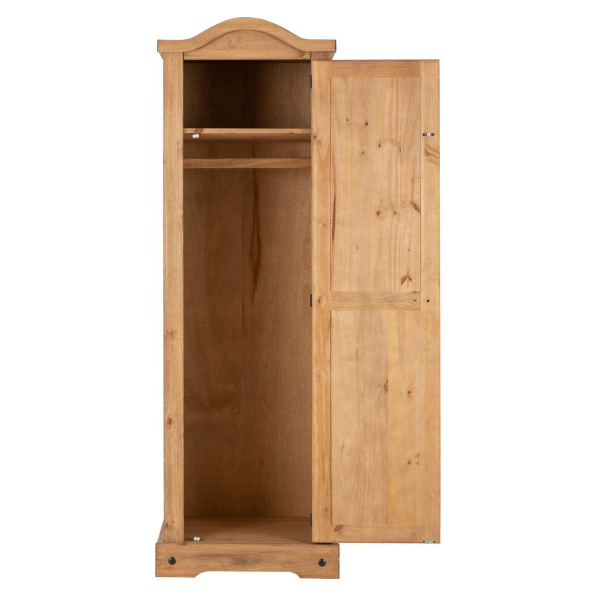 Corona 1 Door Wardrobe Distressed Waxed Pine with Shelf