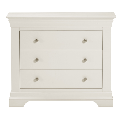 Bordeaux 3 Drawer Chest Ivory Storage Unit
