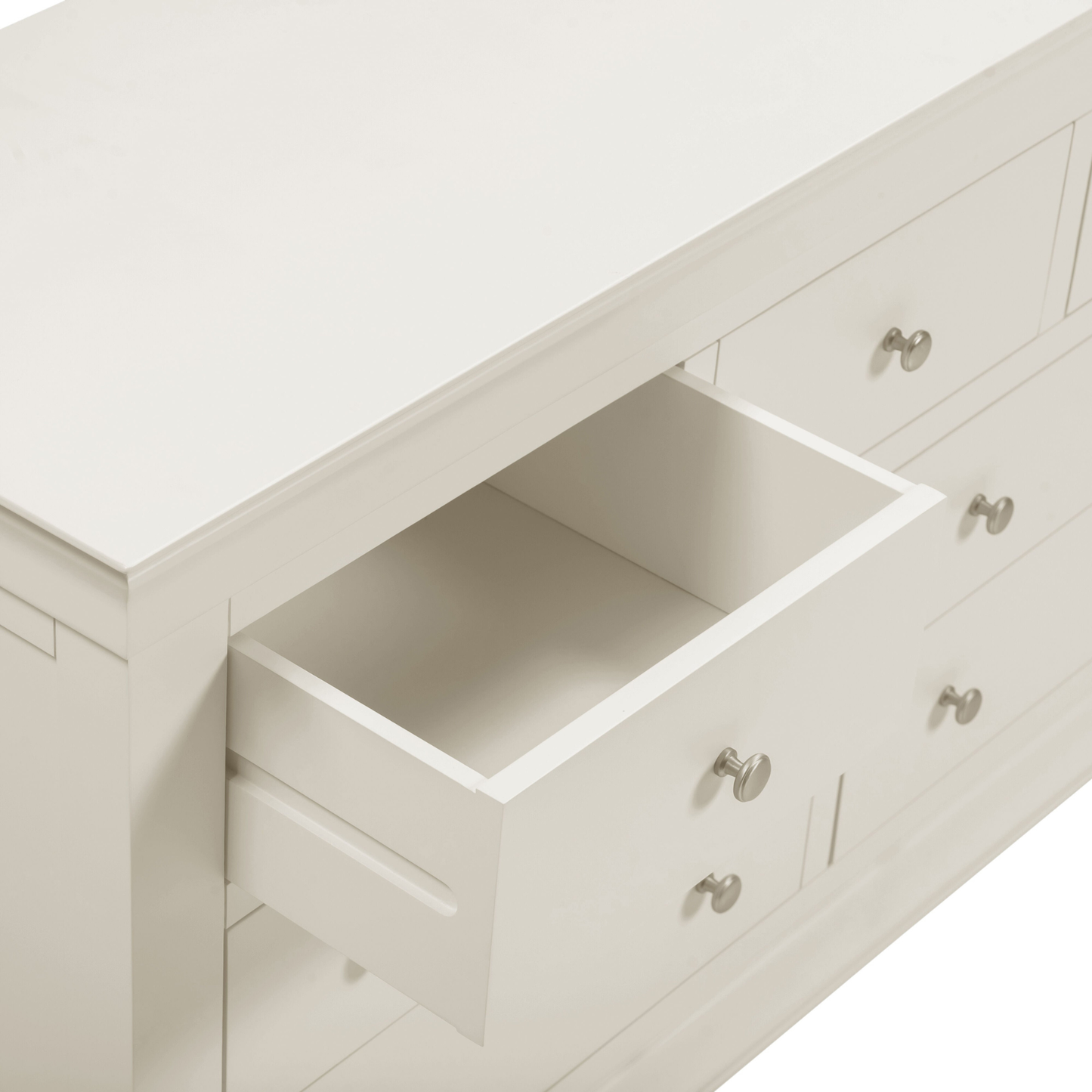 Bordeaux 3+2 Drawer Chest Ivory MDF Oak